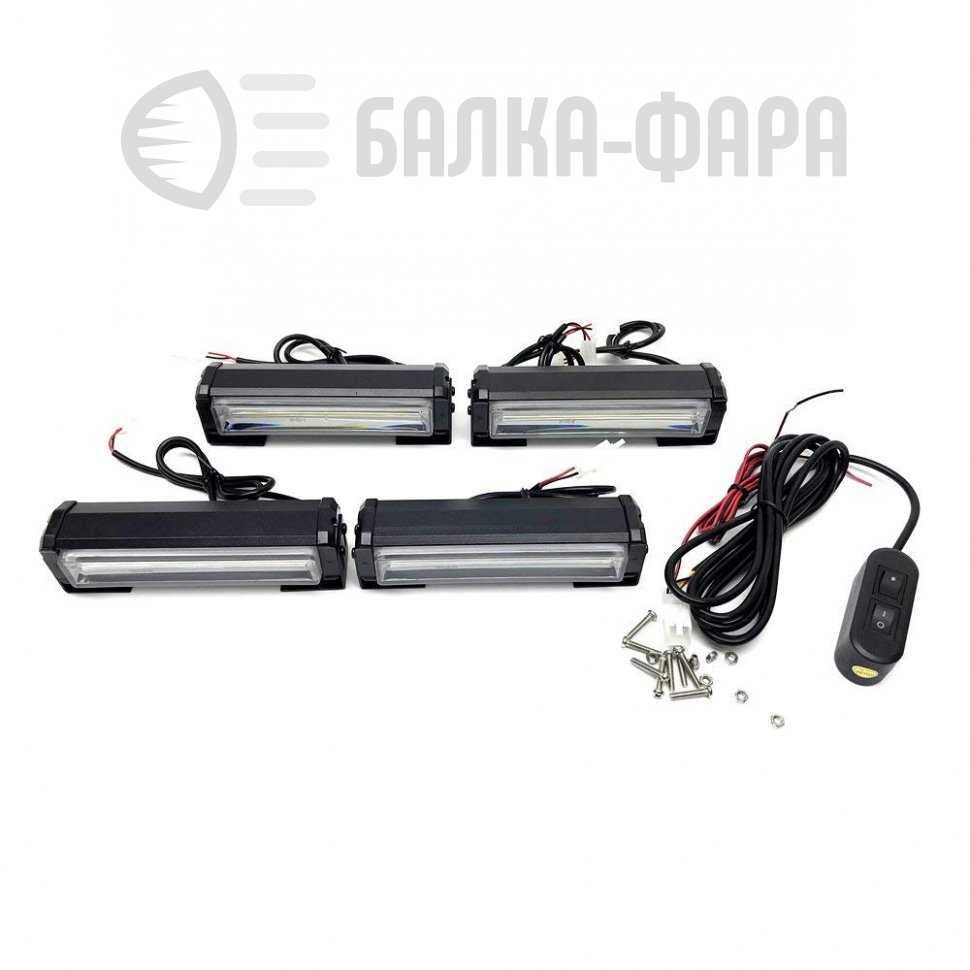 Фары проблесковые  40W 12-24V желтые к-кт 4 шт.