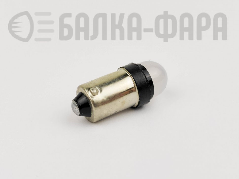 Лампа СВЕТОДИОД 12v BA9S /T4W/ белая матовая 3D (2172)